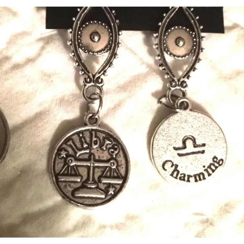 O9 Long Libra Earrings - Picture 2 of 2